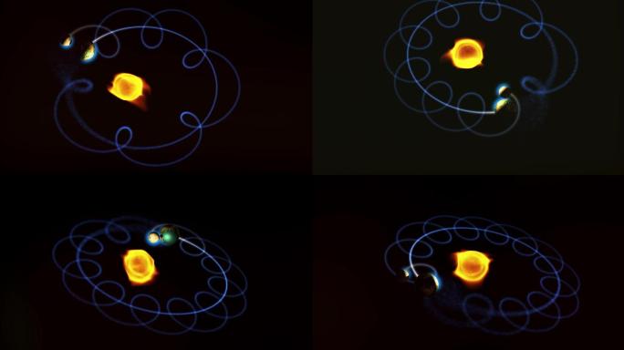 4K模拟地球月亮围绕太阳轨迹三维动画