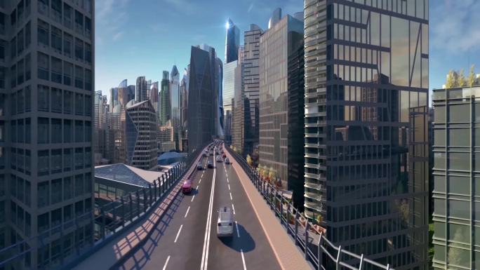 三折幕未来智慧城市3D