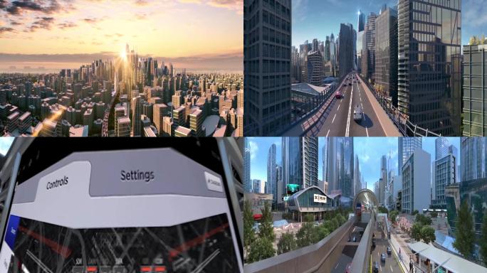 三折幕未来智慧城市3D
