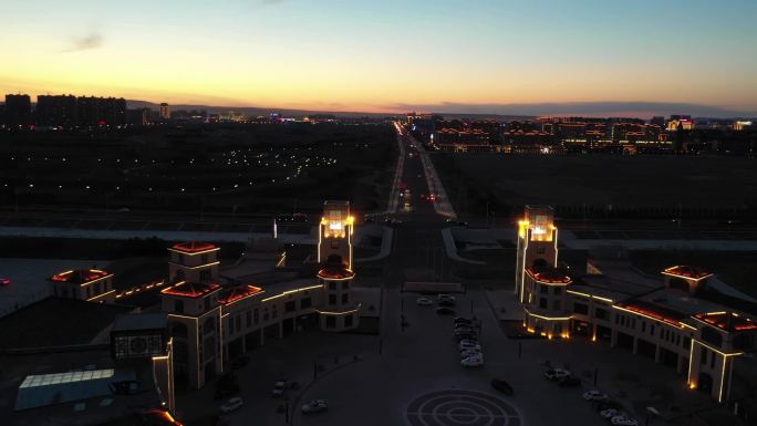 中国马都商业广场夜景航拍