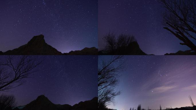 4k冬季星空双子座流星雨