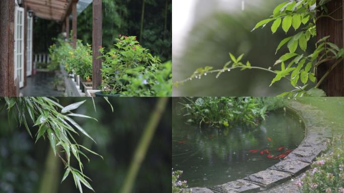 雨中景致小雨绵绵山雨蒙蒙唯美小景小清新