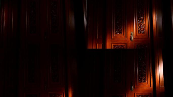 木门生产木门光影拍摄实木安全门