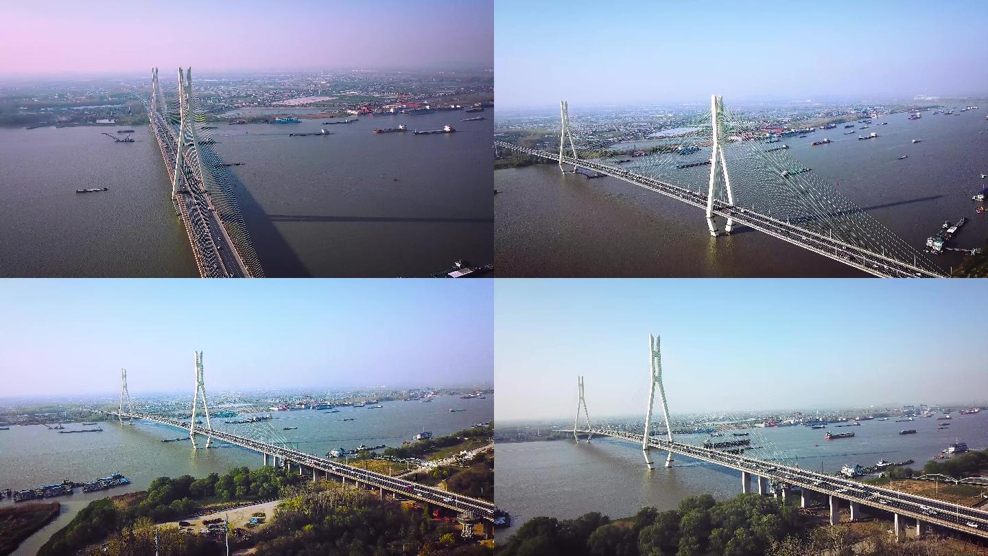 南京长江二桥（八卦洲长江大桥）4k航拍