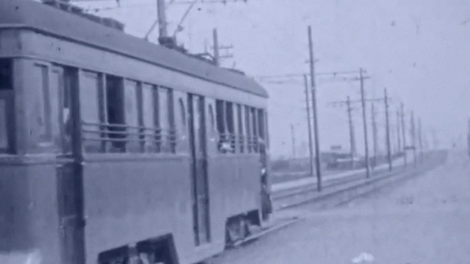 30年代大连城市公共交通有轨电车旅客乘客