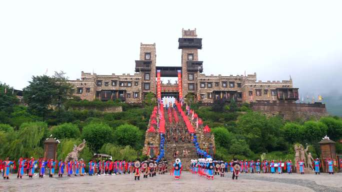 中国古羌城开城门仪式