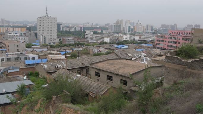 陕西榆林古城老街街景素材