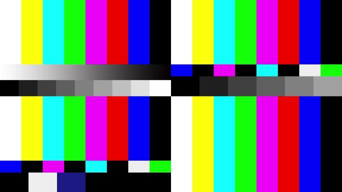 （4K）4款电视无信号彩条干扰带声音