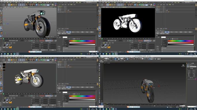 C4D+3dsmax+fbx--摩托车