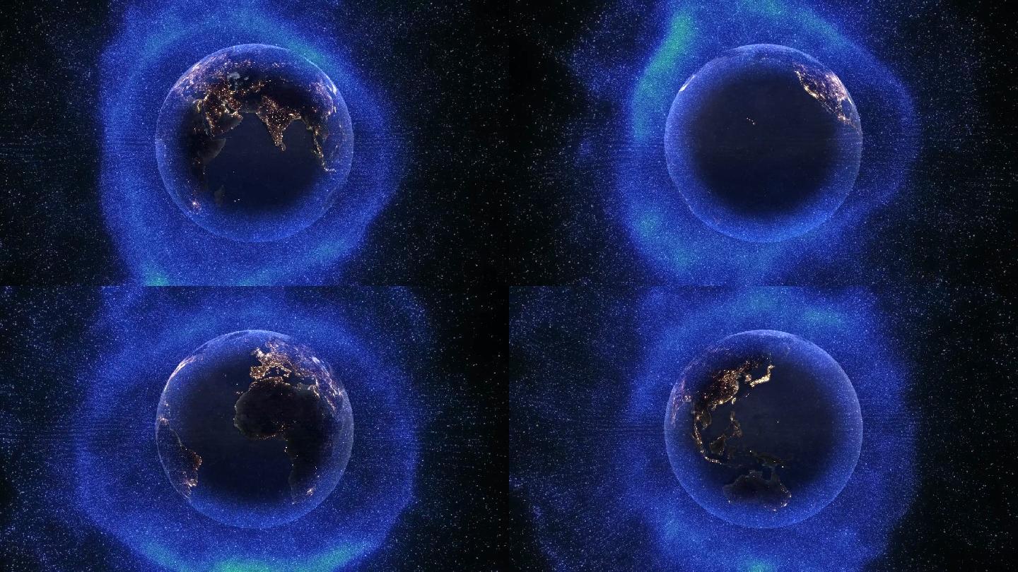 背景-高科技地球蓝色粒子