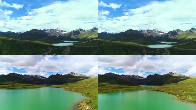 姊妹湖，海子山川藏线航拍，震撼美景，山川