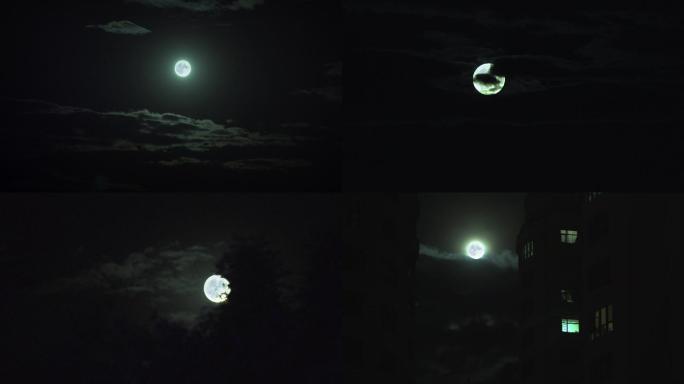 十五的月亮满月实拍4K