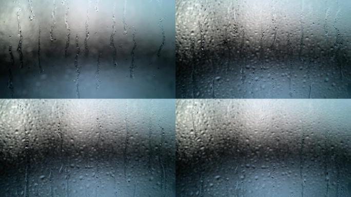 水滴玻璃下雨天