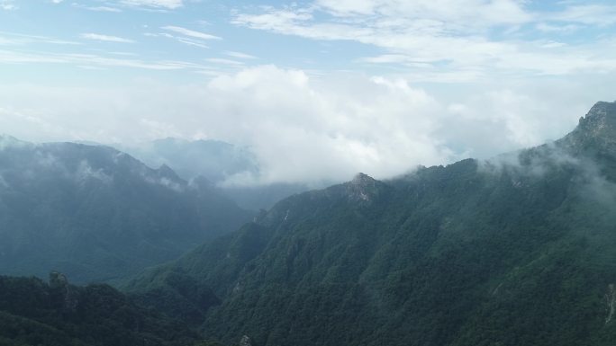 壮美山河祖国河山风景延时航拍秦岭云海