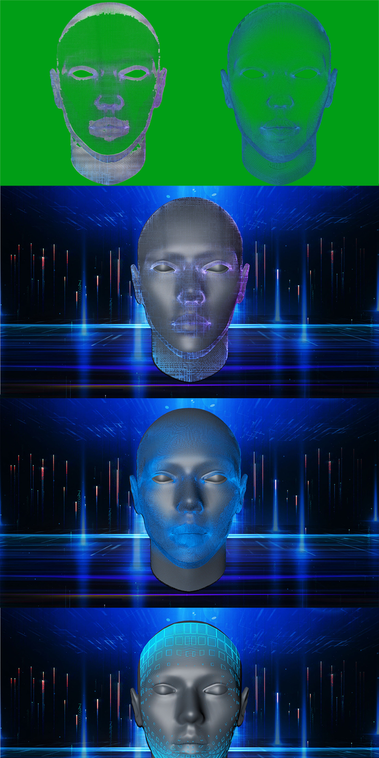 人脸识别扫描13种效果带通道