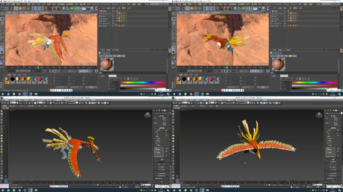 C4D+3dsmax+fbx--火烈鸟