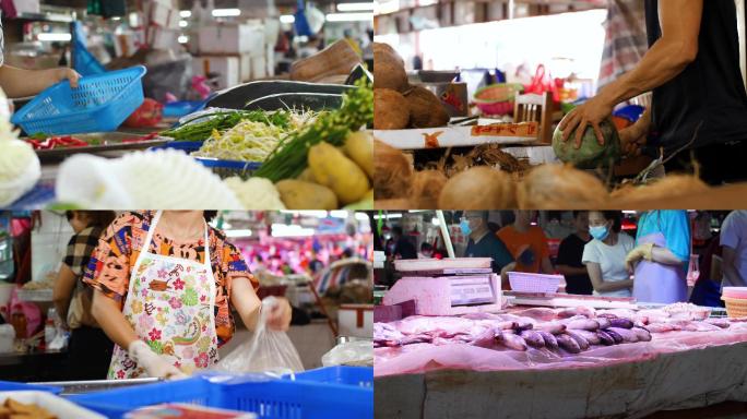 菜市场买菜，生活气息，城中村4k视频素材
