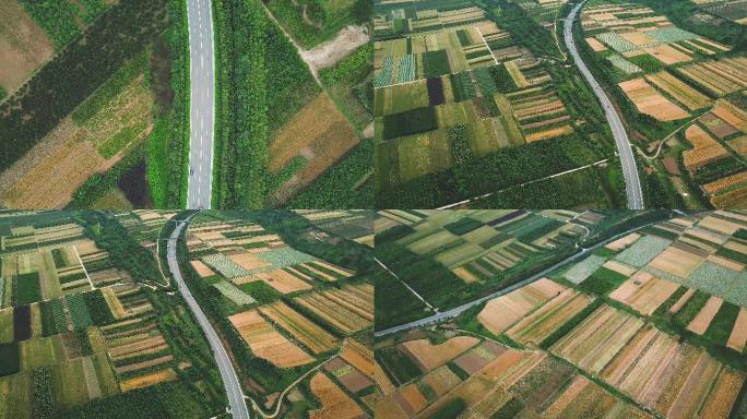 陕西蓝田麦田公路素材