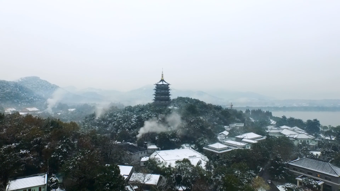 杭州西湖雪景