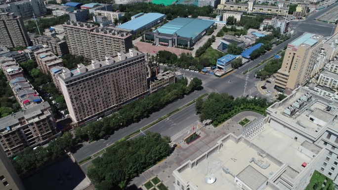 航拍新疆乌鲁木齐航拍城市街景3