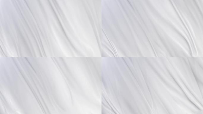 纯美白色丝绸飘动循环背景