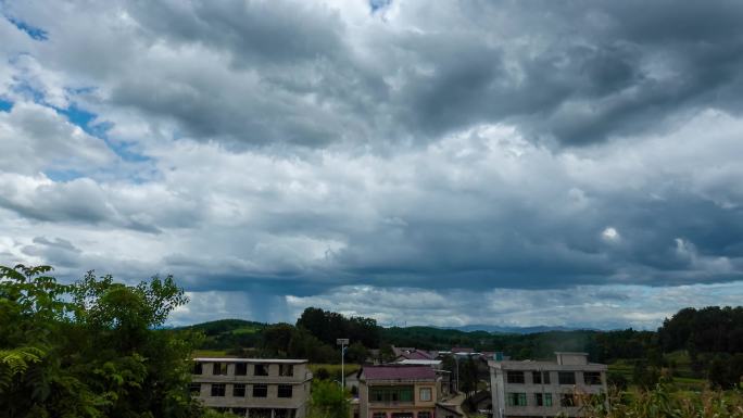 10秒4K延时下雨天乌云飞过