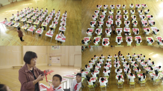 【4K】中小学生学习剪纸