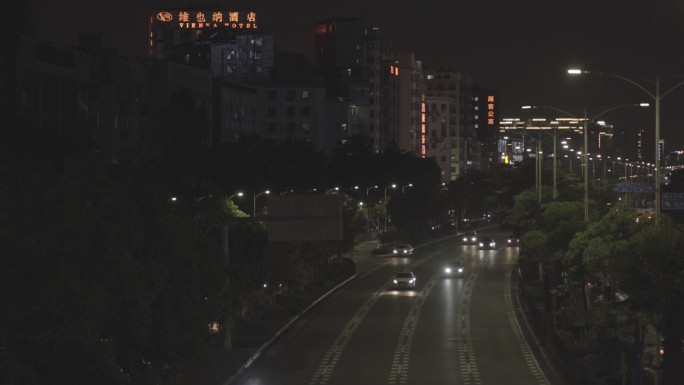 城市夜景车流光斑实拍视频SLOG