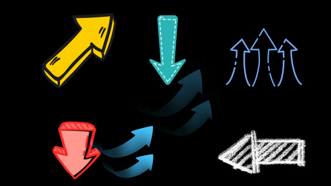 20款箭头动画动态带通道素材抖音风