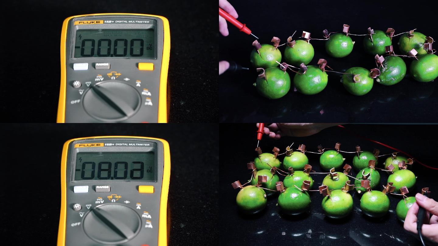 水果电池测电压