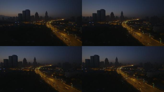 新疆乌鲁木齐城市空镜夜景