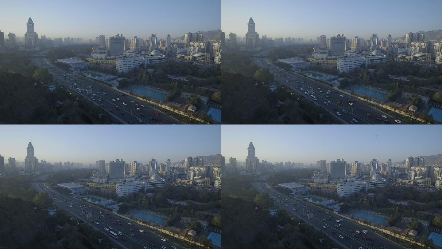 新疆乌鲁木齐城市空镜日景俯拍