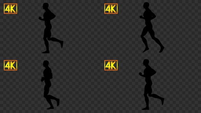 4K跑步健身剪影-带通道