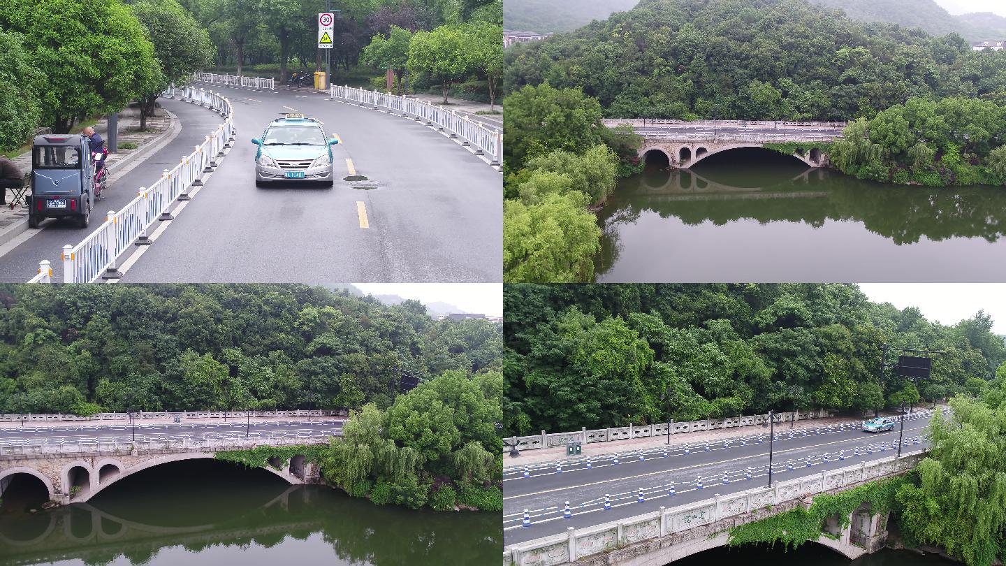 杭州出租车驶过虎山桥