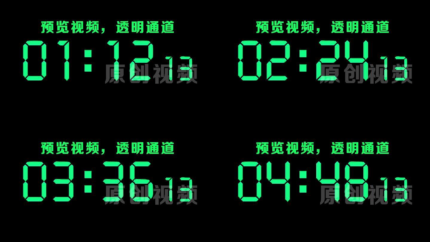 【原创】液晶绿色数字6分钟顺数计时器