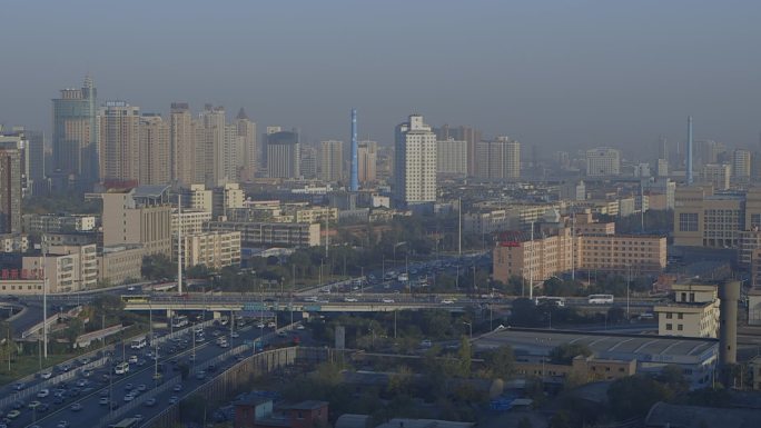 新疆乌鲁木齐城市空镜日景
