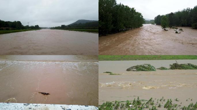暴雨导致河道水满洪涝灾害
