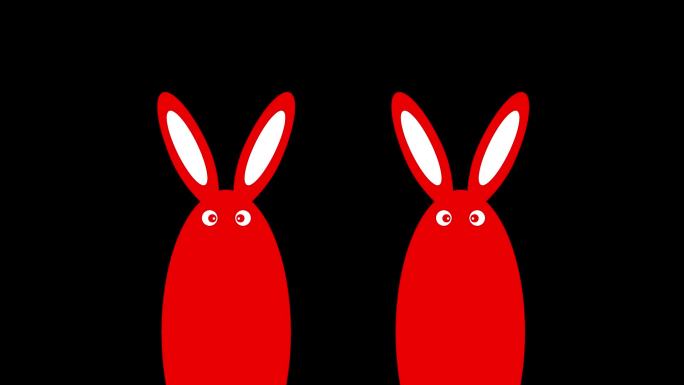红屏兔子舞gogo秀双人版背景素材