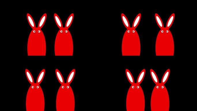 红屏兔子舞gogo秀双人版背景素材