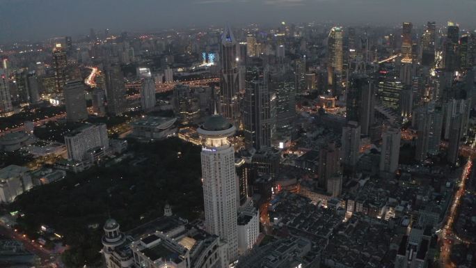 4K-log-航拍高楼大厦及上海城市全景