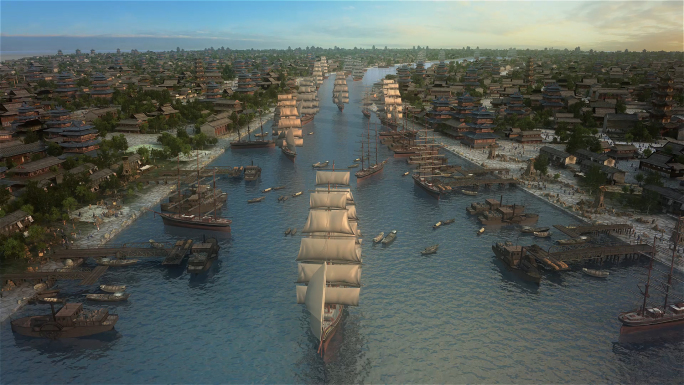古代运河船队