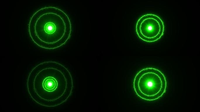 4K绿色光点电流雷达扩散通道视频-循环
