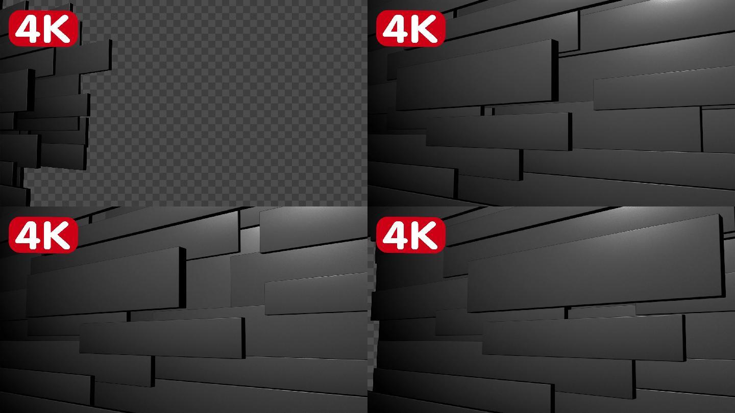 4K黑色金属板转场-alpha通道