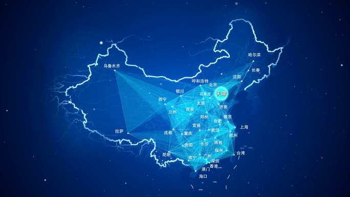 天津辐射中国到世界地图