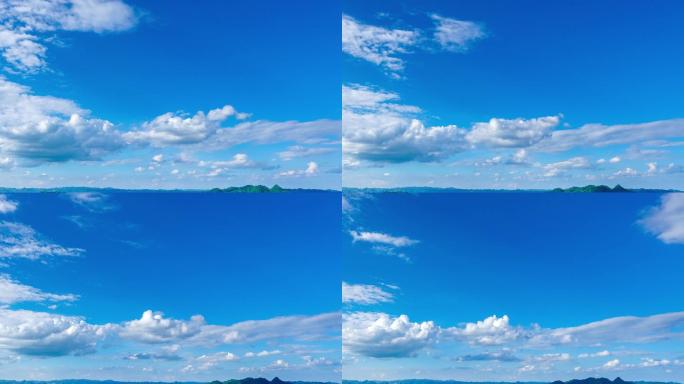 4K航拍蓝天白云长时间空镜头26秒
