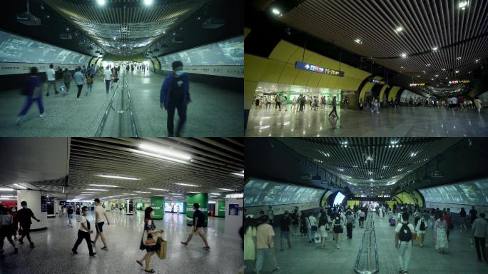 原创上海地铁站人流延时4K