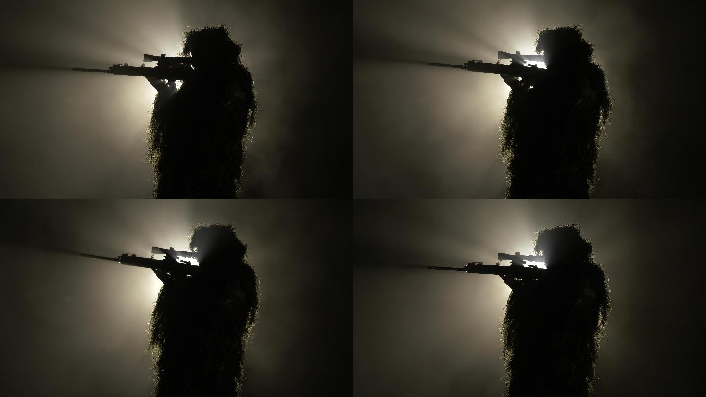 4K实拍特警狙击手训练打枪