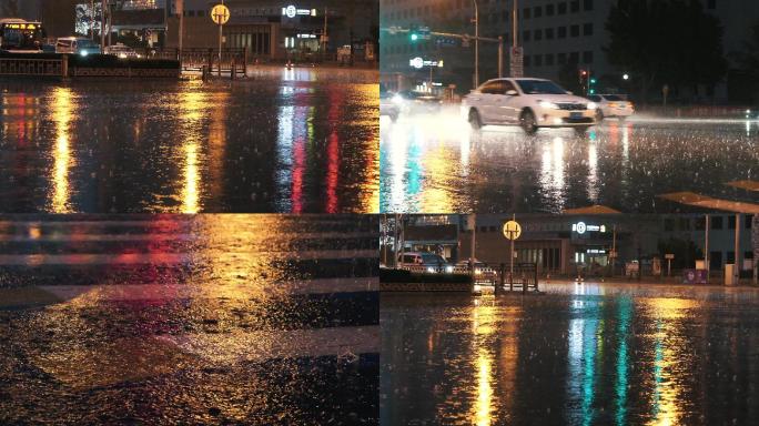 北京暴雨风雨街头