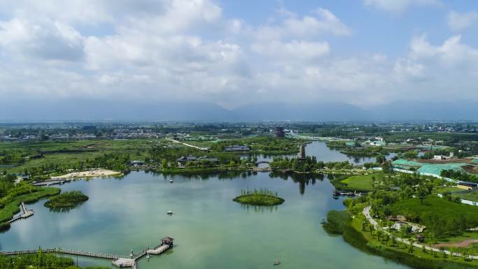 西安鄠邑区渼陂湖大景延时