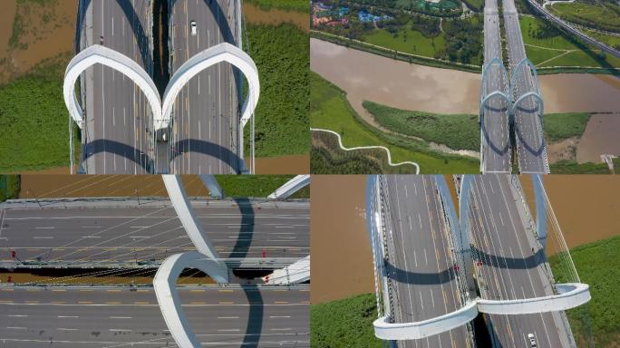 合集_西安沣河大桥4K航拍